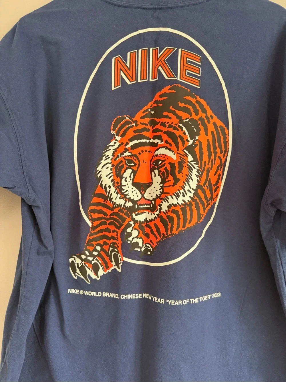Nike Navy Year of the Tiger 2022 Short-Sleeve Tee with Orange Tiger Graphic